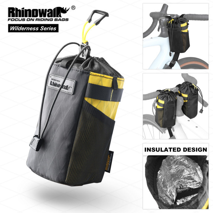 Rhinowalk Bicycle Water Bottle Bag Waterproof Insulation Bicycle Front Handlebar Pouch Cycling