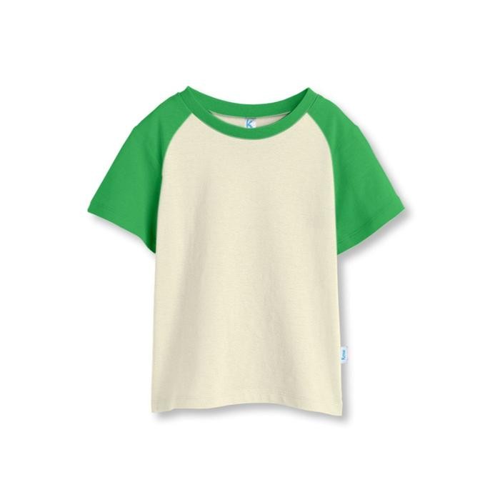 Kennai Kaos Atasan Raglan Anak Baju Anak Laki Laki Perempuan Basic Cream Polos
