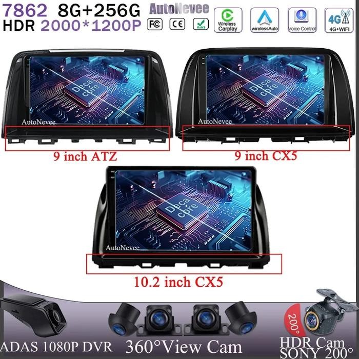 Android 13 For Mazda CX5 CX-5 CX 5 2012 - 2015 For Mazda 6 3 ATZ GL