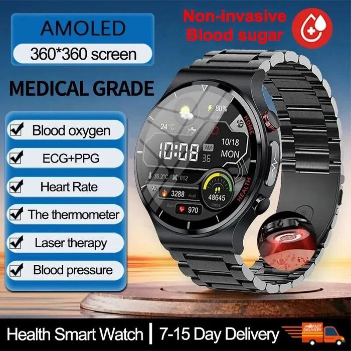 ECG+PPG Laser Treatment Three High Smart Watch Men ECG PPG Heart Rate