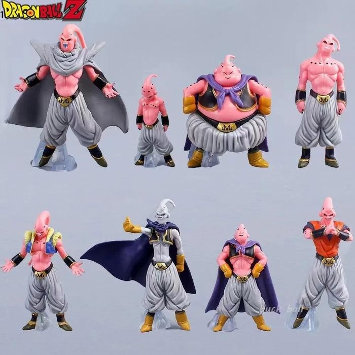 8pcs Dragon Ball Majin Buu Anime Figure Mini Kawaii Majin Buu Action