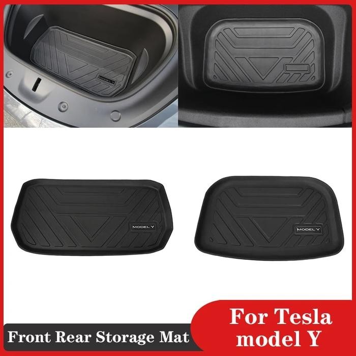 For Tesla Model Y 2021-2023 Accessories TPE Pad Front Rear Storage