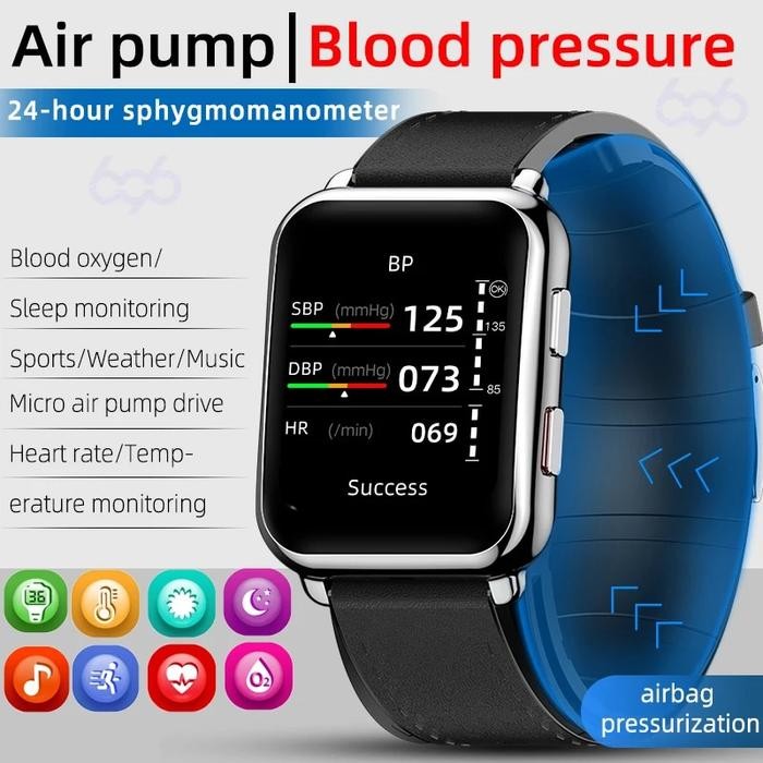 P80 Smartwatch Men True Blood Pressure Oxygen Body Temperature Air