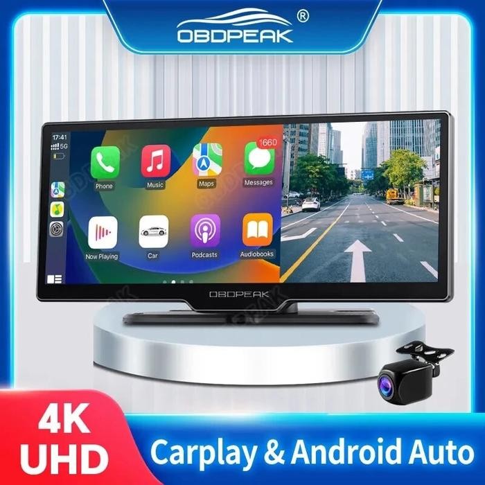 K2 Car Mirror Dash Cam 4K Video Recording Carplay & Android Auto