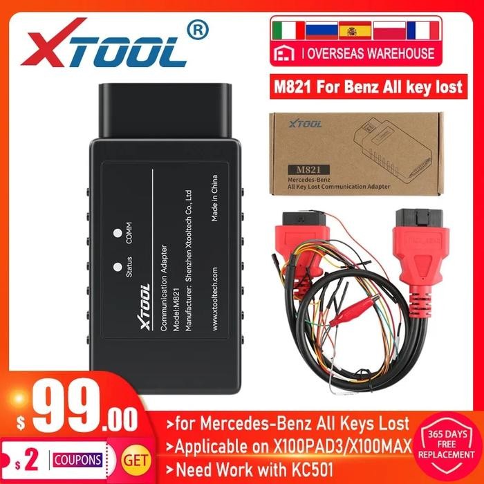 XTOOL CAN FD XTOOL M821 Adapter for Mercedes Benz All Key Lost M822