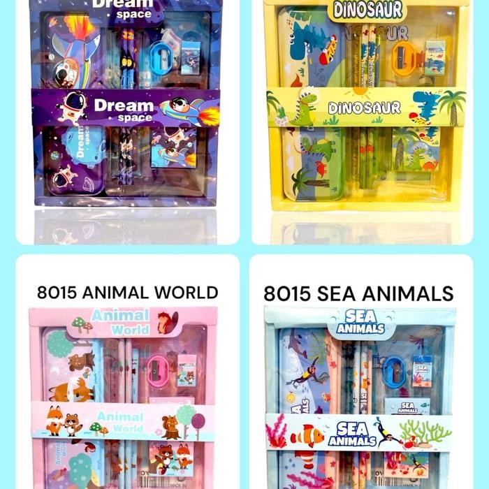 

5 In 1 Set Sil Lucu Karakter Dinosaurus Dino Set Alat Tulis Sekolah Kotak Sil Lucu Dream Space Sea