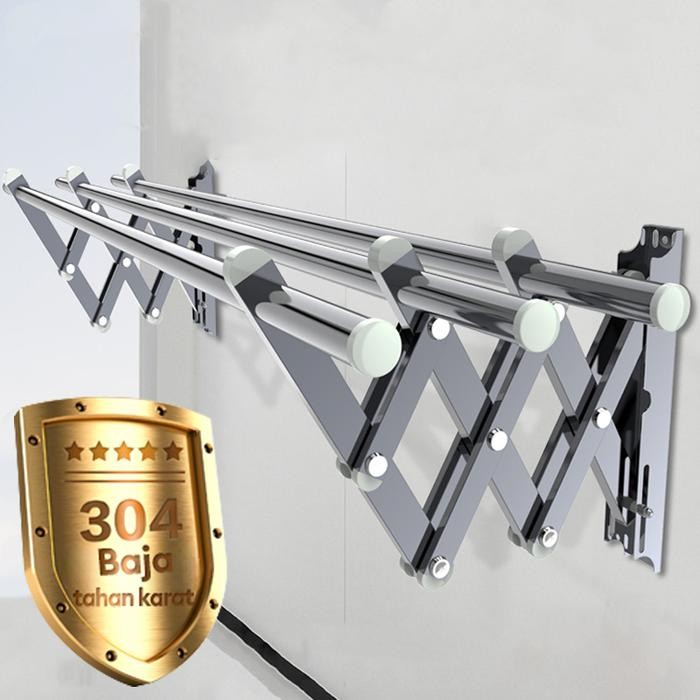 Sus 304 Jemuran Dinding Lipat Jemuran Lipat Dinding Jemuran Baju Dinding Stainless