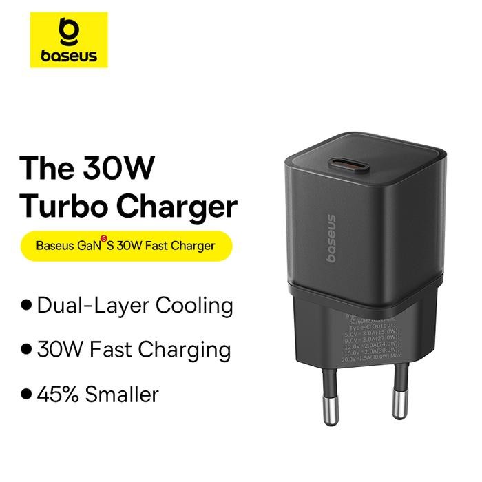 BASEUS KEPALA CHARGER 30W / 20W GAN5S FAST CHARGER 1C