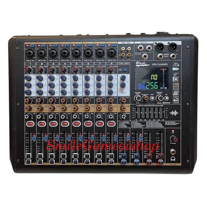 Power Mixer Black Spider Er4 , Er6 , Er8 Mixer Power 4Ch , 6Ch & 8Ch Produk Terbaru