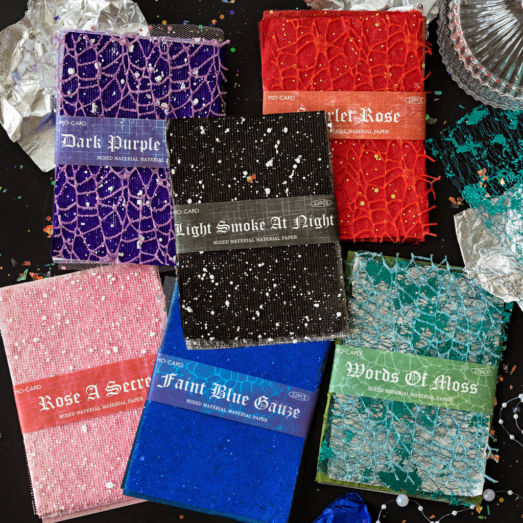 

22 sheets Mixed Material Paper Vintage Colour Scrapbook Paper for Junk Journal Supplies DIY Collage