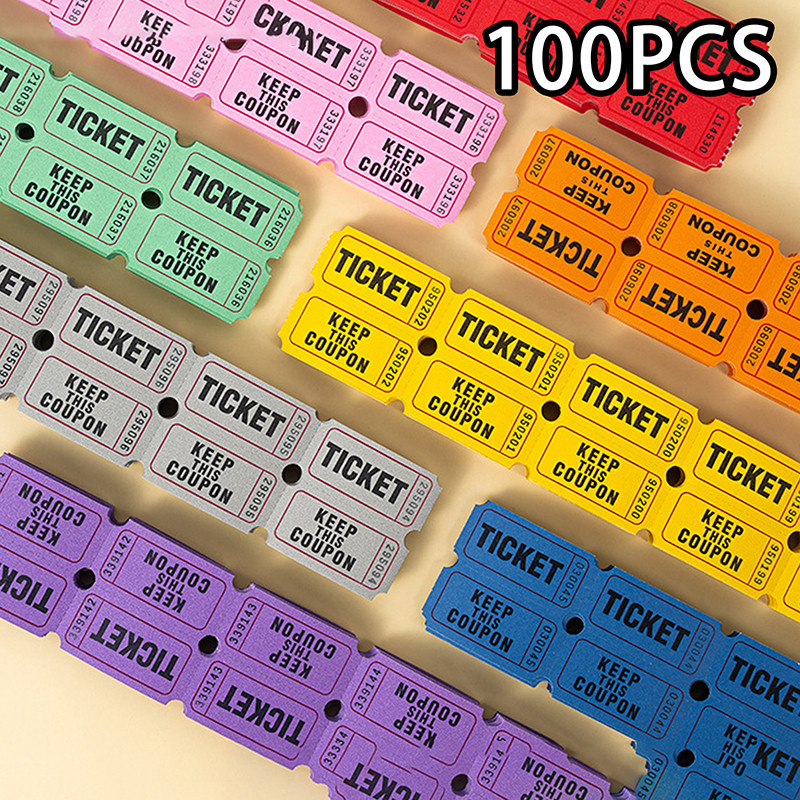 

100 Pcs Lottery Draw Tickets for Concert Universal Raffle Entrance Event Paper Events