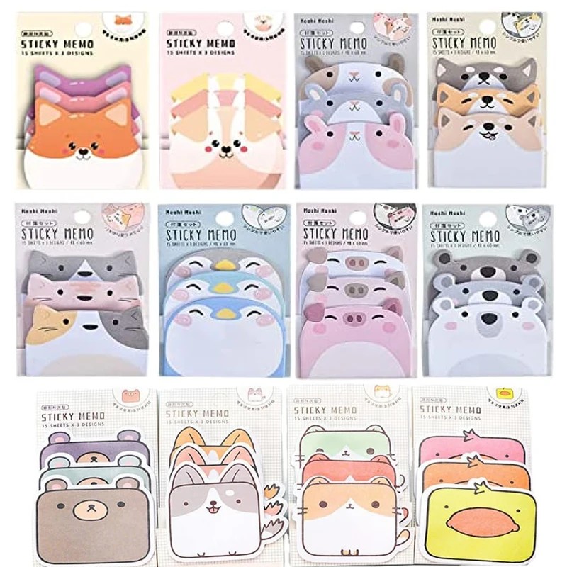 

45Sheets Kawaii Paper Sticky Notes Creative Notepad Memo Pads Sticky Notes School Stationery