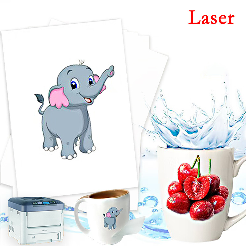 

A4 10/20Pcs Laser Waterslide Decal Transfer Paper White &Transparent For DIY Mugs Procelain Phone