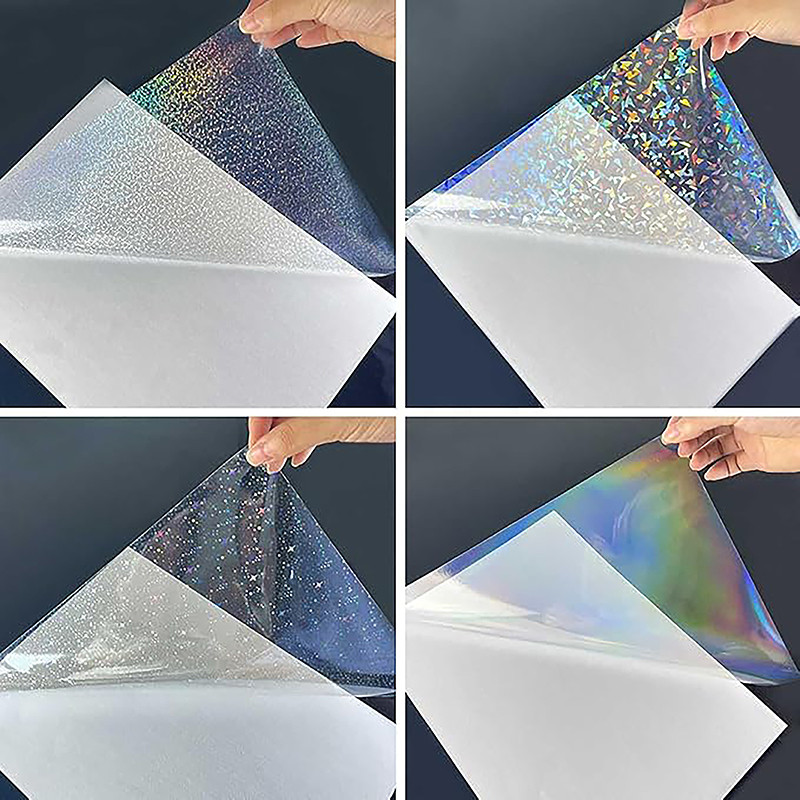 

A4 Size 20 Sheets 4 styles Holographic Sticker Paper Vinyl Lamination Stickers Film Self