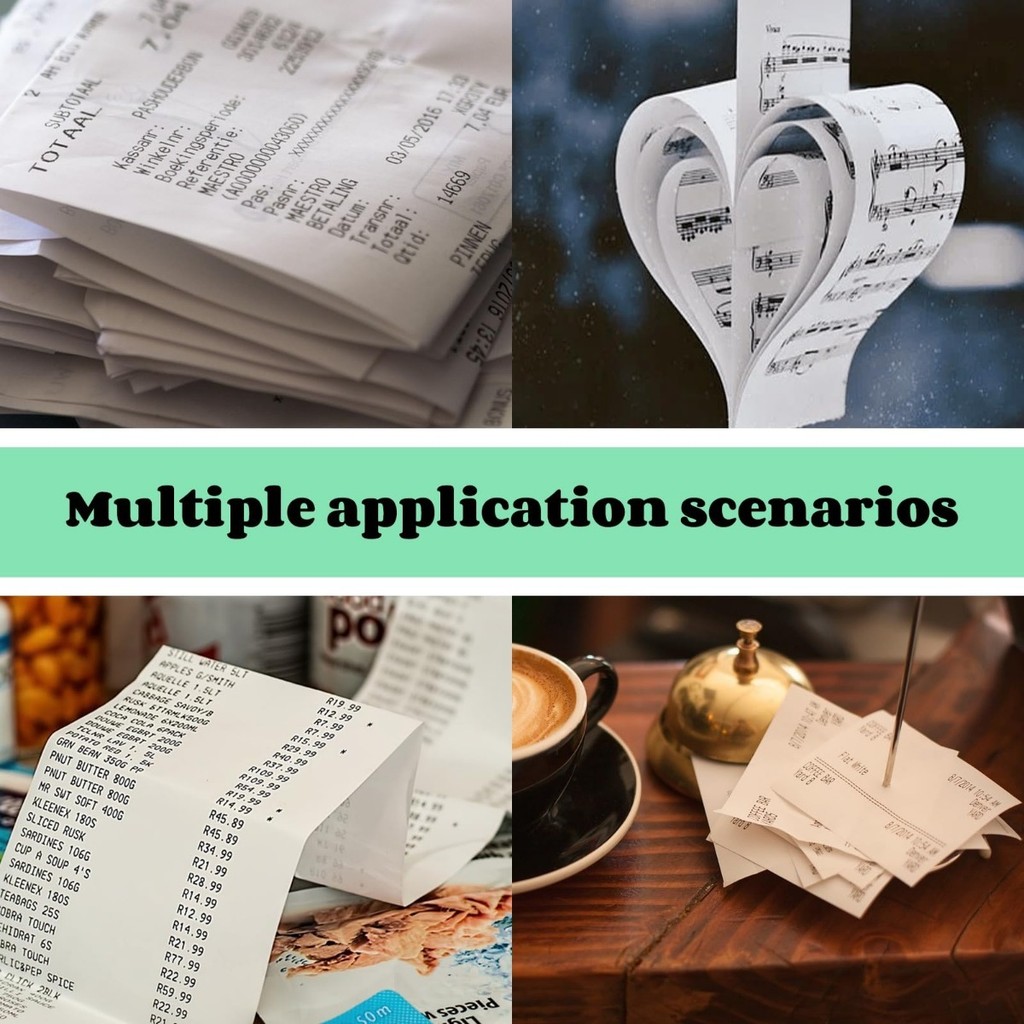 

57mm Grayscale Photo Paper 3-Roll Pack Waterproof Fade-Resistant Non-Adhesive for Long-Term Storage,