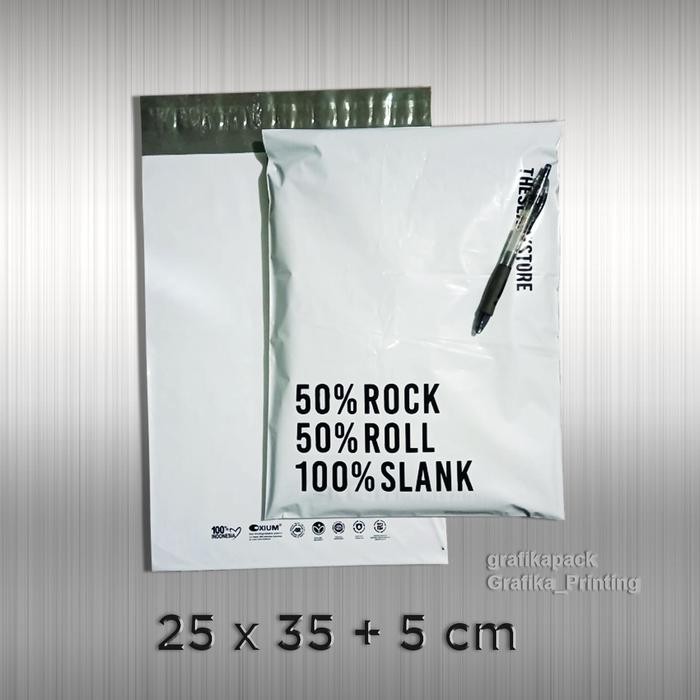 Custom Plastik Polymailer Ramah Lingkungan 25 x 35 cm