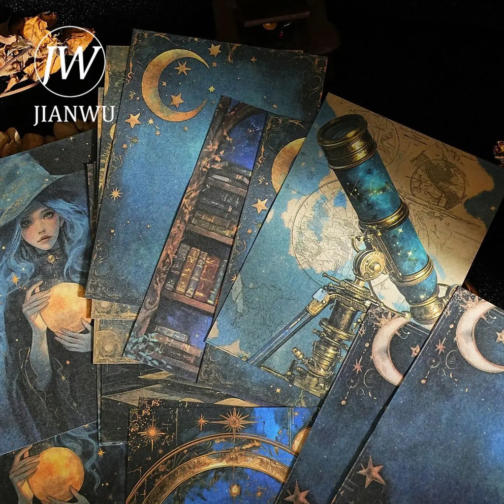 

JIANWU Magic World Series Vintage Flower Character Landscape Collage Decor Material Paper Creative