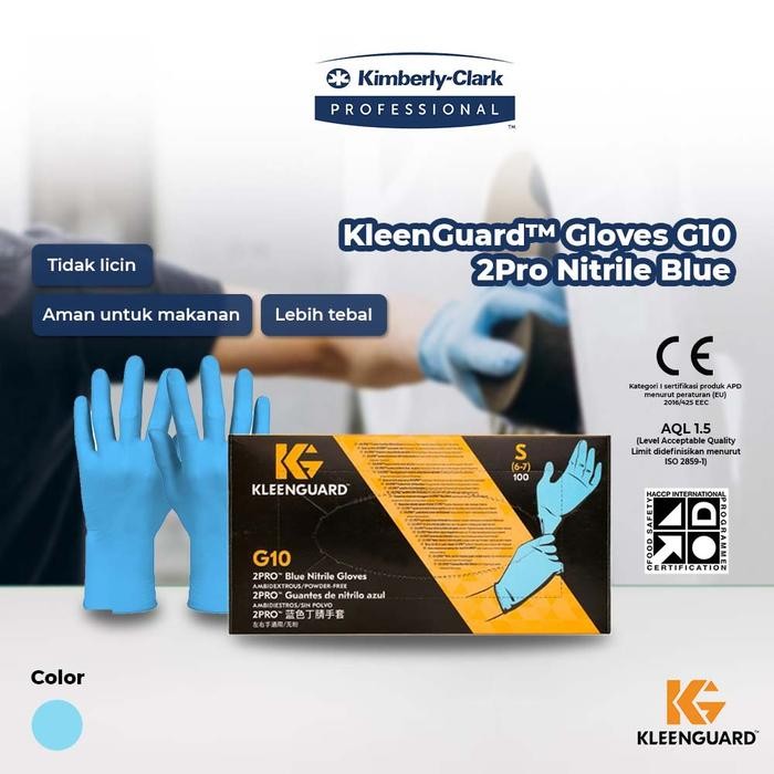 Kleenguard Gloves G10 2Pro Nitrile Blue