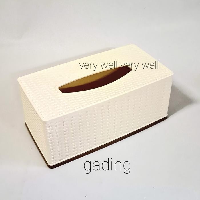 asvita tempat tissue kotak tisu segi motif rotan