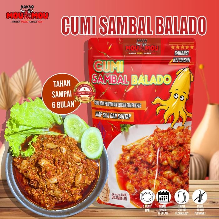 

New MouMou Cumi Baby Cumi Cabe Spicy Lauk Cumi Cabai Merah Lauk Siap Saji Pedas Sambal Baby Cumi
