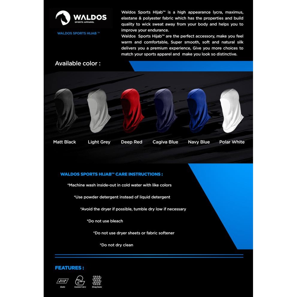 (Allthebest) Exclusive Hijab Waldos Muslim Kerudung Jilbab Sports Olahraga