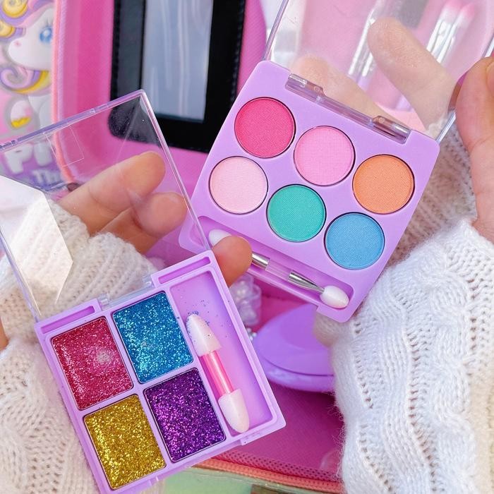

DISKON tatatoy Tas Rias Unicorn Fungsi Nyata Anak Bermain Peran Mainan Glamor Beauty Bag Makeup Kit