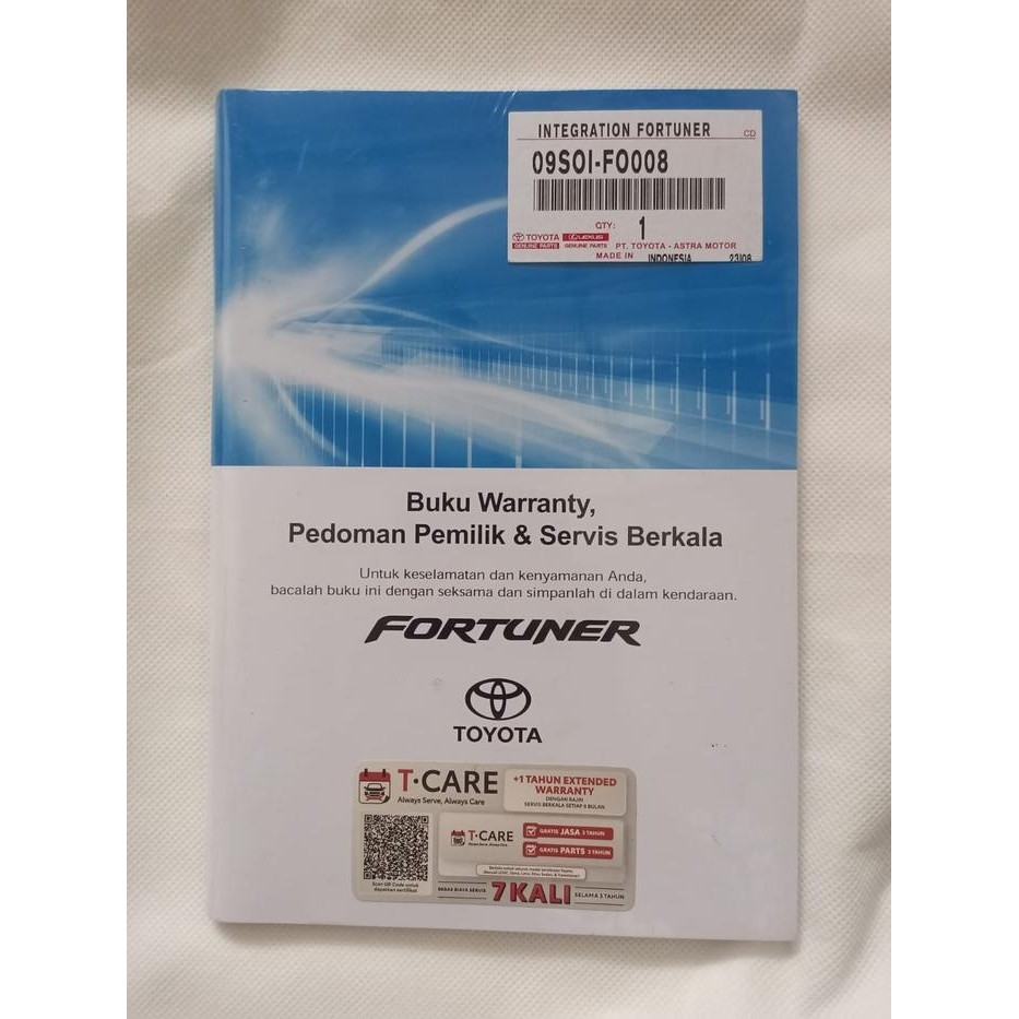 

Buku Manual Pedoman Pemilik Integration Book Fortuner Original Toyota