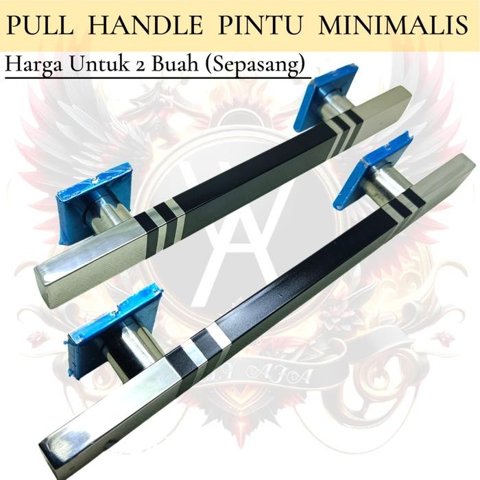 Pull Handle Pintu Minimalis Gagang Pintu 2 Pintu Kupu Kotak Kombinasi Hitam