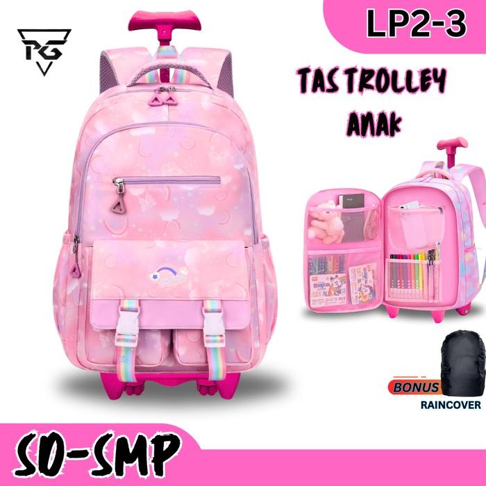 Tas Trolley Dorong Anak Sekolah Perempuan Sd Import Quality Tas Koper