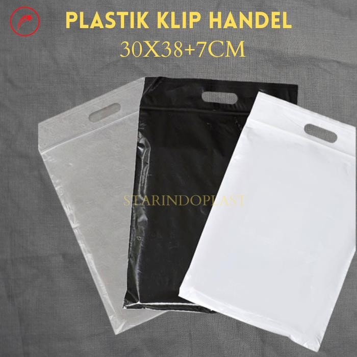 Plastik Pond Plastik Ziplock 30X38+7CM Putih susu Hitam plastik Baju Kode 878