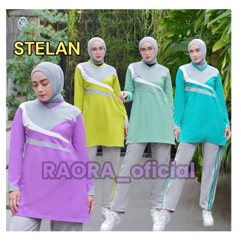RAOURA SETELAN OLAHRAGA TUNIK WANITA MODEL TERBARU Sport