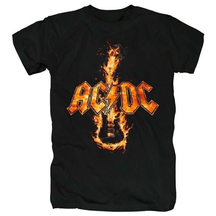 Kaos Band AC/DC Logo Gitar Api Unisex Pria Wanita