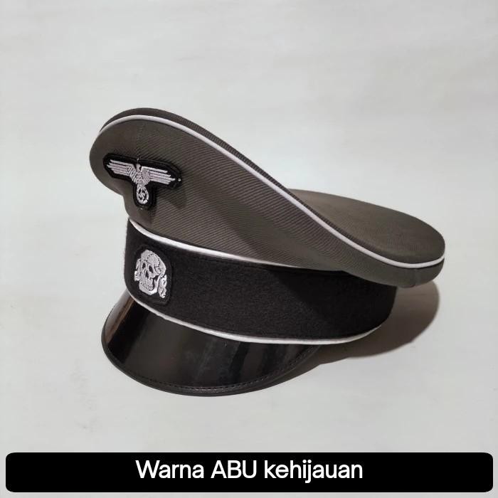 TOPI PET VISOR WAFFEN SS JERMAN WW2 HIJAU VERSI B KOSTUM COSPLAY KODE 912