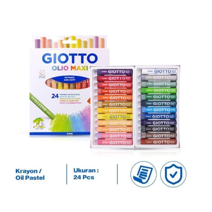

Crayon Pastel Jumbo 11 mm Giotto Olio Maxi Pastel 293800 Non Toxic set isi 24 Warna