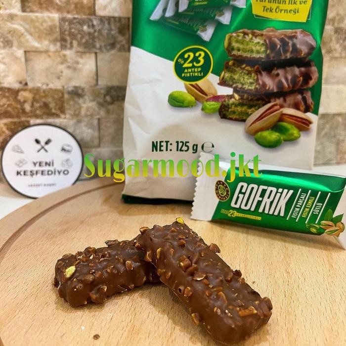 

Gofrik Mini Wafer Isi Pistachio Original Turki