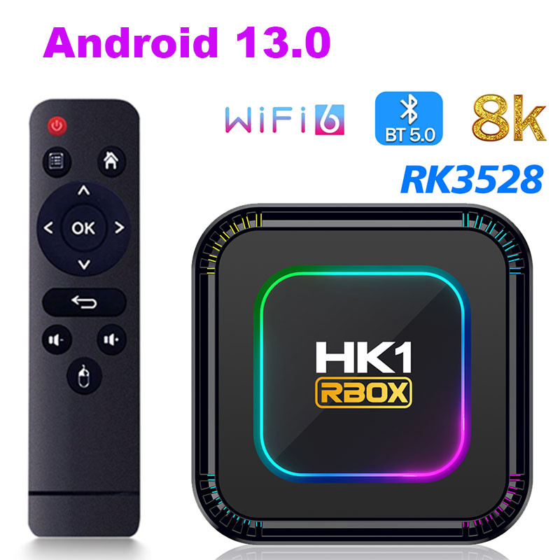Android 13 HK1 RBOX K8 TV BOX 4GB 128GB/64GB/32GB RK3528 2.4G 5G Dual WIFI BT5.0 8K Smart Media