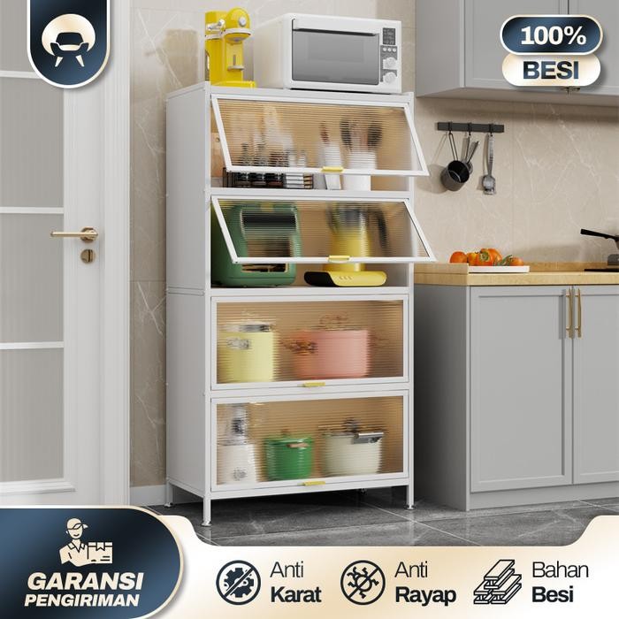 Diskon Lemari Dapur Lemari Piring Aluminium Rak Dapur Besi Serbaguna Lemari Minimalis
