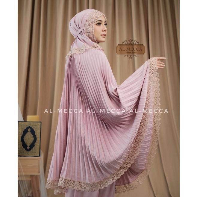 (Allthebest) Mukena Dewasa Plisket Daily Al-Mecca Renda Mewah