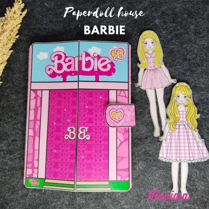 Barbie Paper Doll House Pink Quiet Book Game Cewek