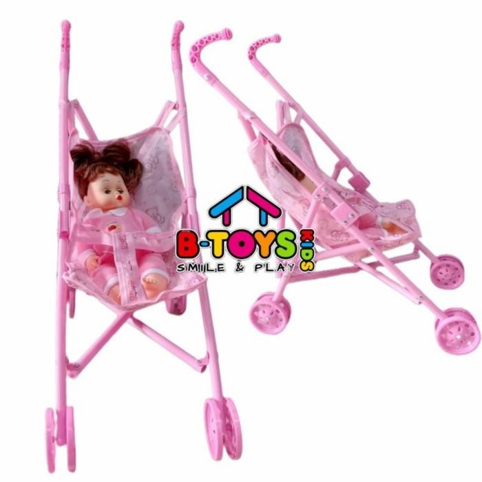 Mainan anak perempuan Stroli Boneka Mainan Stroller Boneka Bayi
