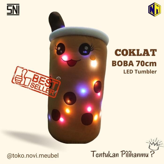 Boneka Boba Bantal Boba Giant Super Besar 70 cm LED SNI Terlaris Boba Viral Kado Dolls