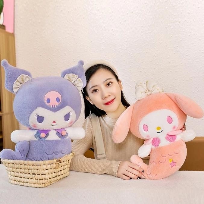 Boneka Kuromi Melodi Lucu Ukuran 40cm Plush Toy Mainan Mewah Boneka