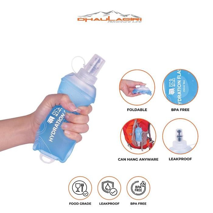 

Botol Minum Lipat Olahraga Trail Running Dhaulagiri Hydration Soft Flask 250 Ml Dan 500 Ml Botol