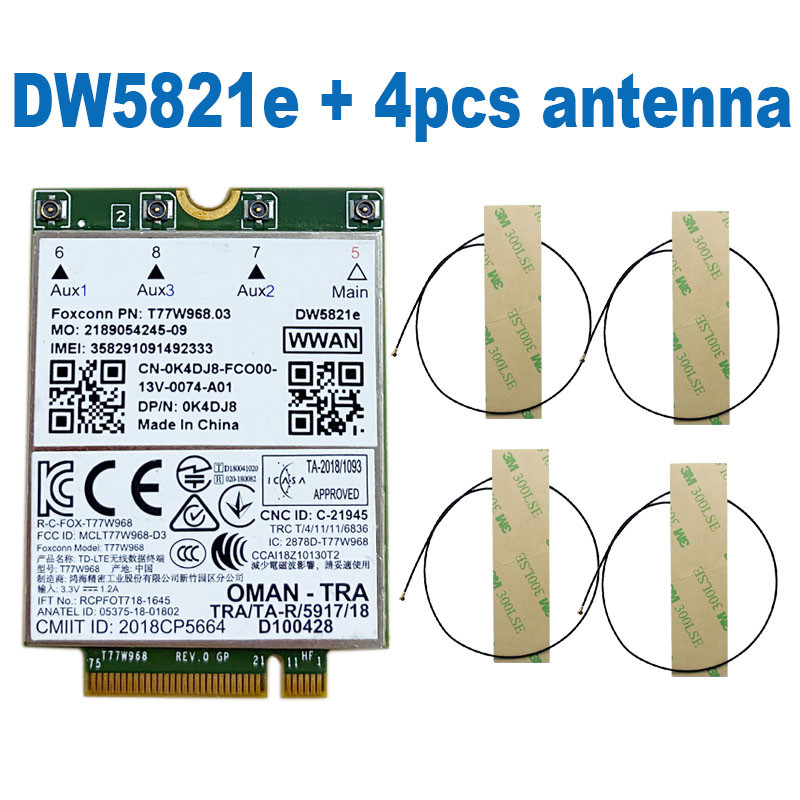 4G LTE T77W968 DW5821e X20 LTE Cat16 1Gbps FDD-LTE TDD-LTE 4G Module For Dell 5420 5424 7424 7400