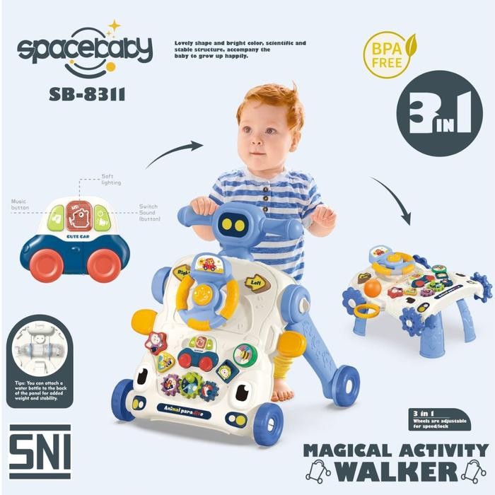 Spacebaby Activity Walker 3 In 1 Baby Push Walker SB - 8311