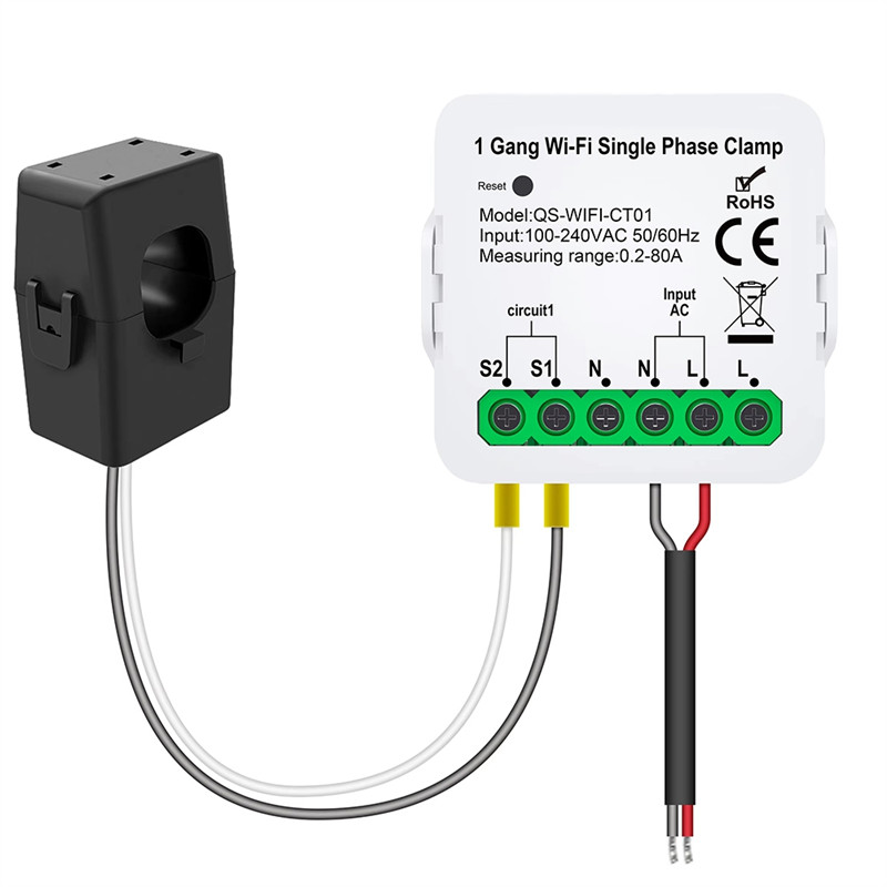 A47Z Tuya Wifi Smart Meter Tuya Wifi Smart Meter Current Transformer Sensor Clamp Statistician 1/2