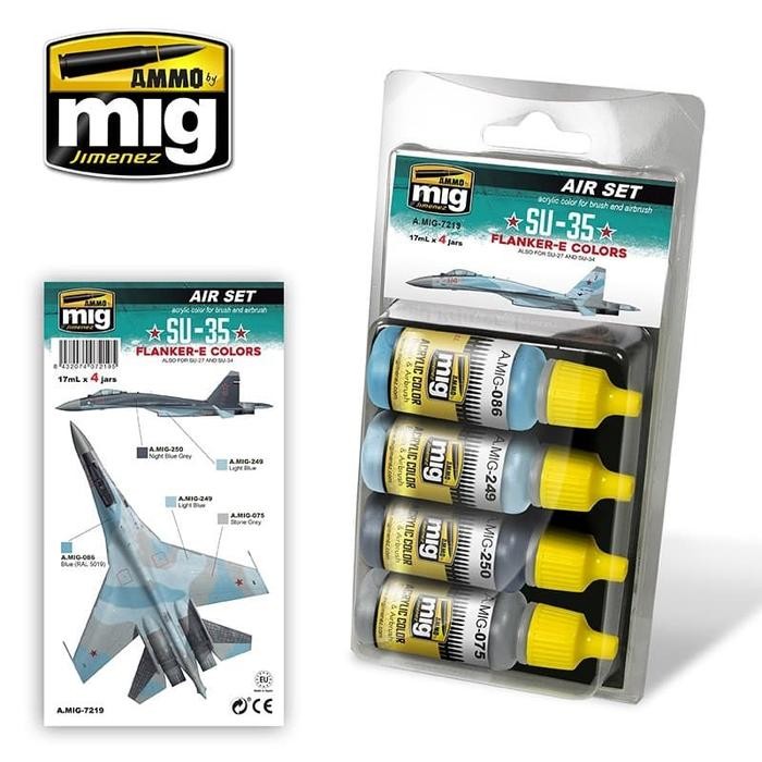 

Amig7219 : Su-35 Flanker-E Colors Set - Ammo Acrylic Paint Set