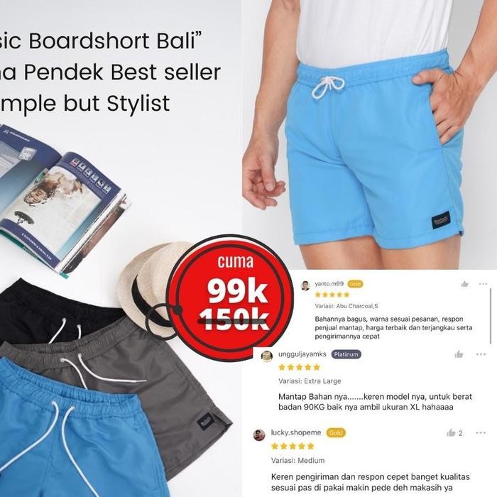 SALE Celana Pendek Cowok Celana Pantai Beachwell Bali New Edition