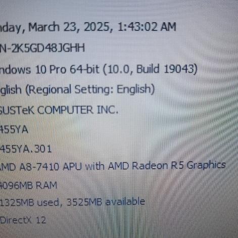 Jual Laptop Asus x455ya AMD A8-7410