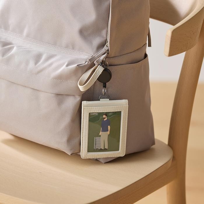 

Muji Self-standing Nylon card holder/lanyard with retractable buckle - Name Taq/ID card Holder dgn